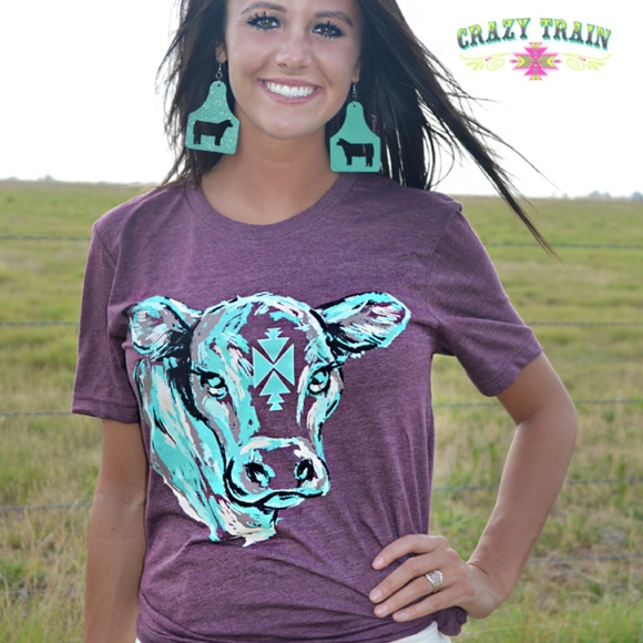 🔥 Conway Calf Short Sleeve Purple Tee Crazy Train - Picture 5 of 6